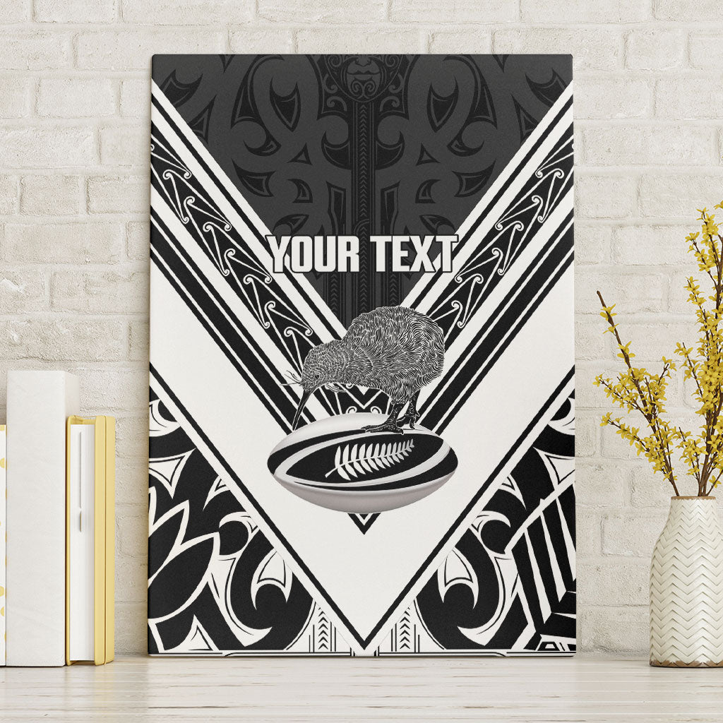 New Zealand Silver Fern Rugby Custom Canvas Wall Art Go Wheel Kiwi Maori Pattern LT14 Without Frame White - Polynesian Pride