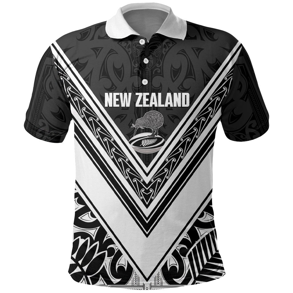 New Zealand Silver Fern Rugby Custom Polo Shirt Go Wheel Kiwi Maori Pattern LT14 White - Polynesian Pride