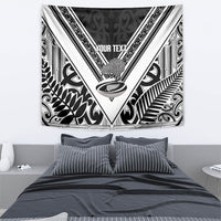 New Zealand Silver Fern Rugby Custom Tapestry Go Wheel Kiwi Maori Pattern LT14 - Polynesian Pride