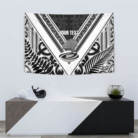 New Zealand Silver Fern Rugby Custom Tapestry Go Wheel Kiwi Maori Pattern LT14 - Polynesian Pride