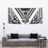 New Zealand Silver Fern Rugby Custom Tapestry Go Wheel Kiwi Maori Pattern LT14 - Polynesian Pride
