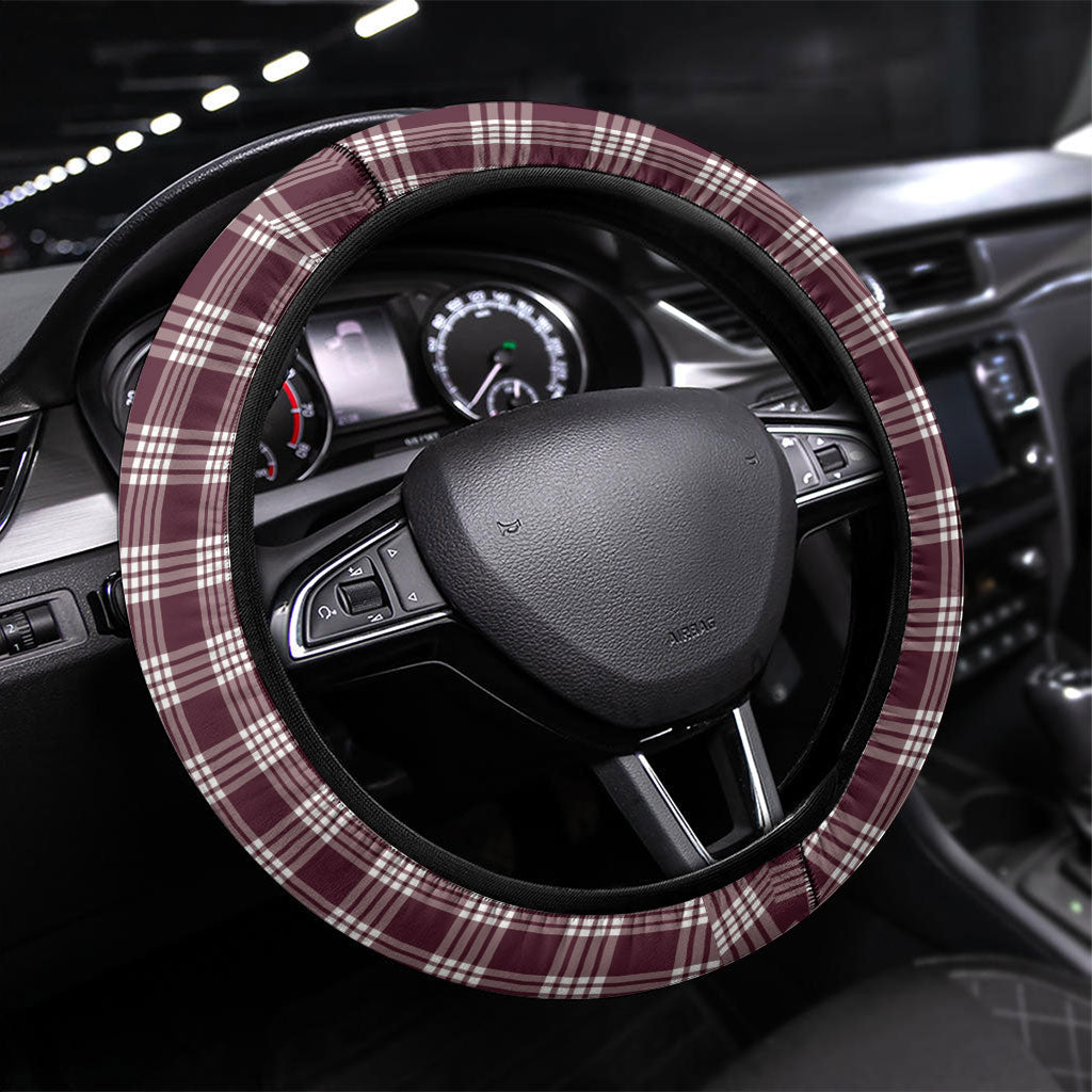 Burgundy Palaka Hawaii Iwa Bird Steering Wheel Cover Hawaiian Kakau Jade Vine Lei LT14 Universal Fit Burgundy - Polynesian Pride