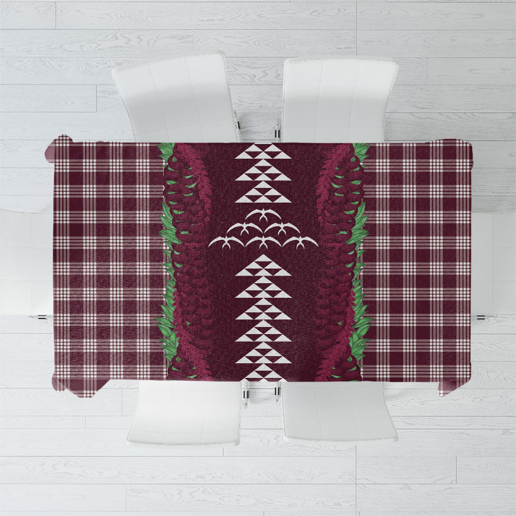 Burgundy Palaka Hawaii Iwa Bird Tablecloth Hawaiian Kakau Jade Vine Lei LT14 Burgundy - Polynesian Pride