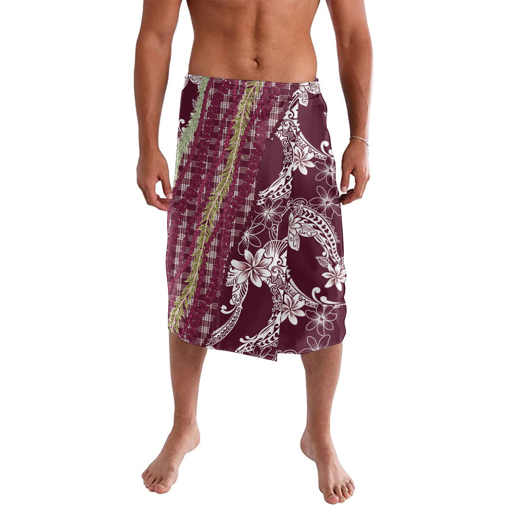 Burgundy Palaka Hawaii Leis Lavalava Hawaiian-plaid Elegant Tropical Vibes LT14 Burgundy - Polynesian Pride