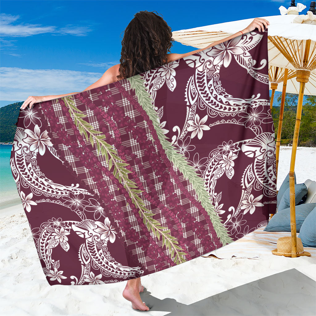 Burgundy Palaka Hawaii Leis Sarong Hawaiian-plaid Elegant Tropical Vibes LT14 One Size 44 x 66 inches Burgundy - Polynesian Pride