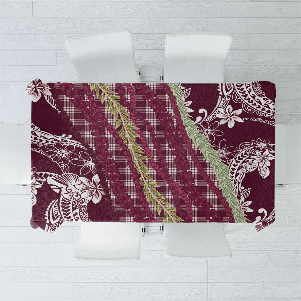 Burgundy Palaka Hawaii Leis Tablecloth Hawaiian-plaid Elegant Tropical Vibes LT14 Burgundy - Polynesian Pride