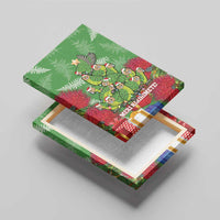 Kakapo New Zealand Christmas Canvas Wall Art Meri Kirihimete Pohutukawa - Green Color LT14 - Polynesian Pride