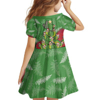 Kakapo New Zealand Christmas Family Matching Off Shoulder Maxi Dress and Hawaiian Shirt Meri Kirihimete Pohutukawa - Green Color