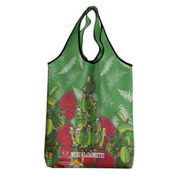 Kakapo New Zealand Christmas Grocery Bag Meri Kirihimete Pohutukawa - Green Color