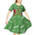 Kakapo New Zealand Christmas Kid Short Sleeve Dress Meri Kirihimete Pohutukawa - Green Color