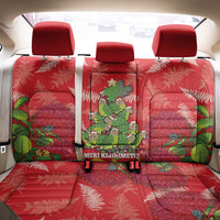 Kakapo New Zealand Christmas Back Car Seat Cover Meri Kirihimete Pohutukawa - Red Color