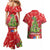 Kakapo New Zealand Christmas Couples Matching Mermaid Dress and Hawaiian Shirt Meri Kirihimete Pohutukawa - Red Color