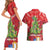 Kakapo New Zealand Christmas Couples Matching Short Sleeve Bodycon Dress and Hawaiian Shirt Meri Kirihimete Pohutukawa - Red Color