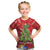 Kakapo New Zealand Christmas Kid T Shirt Meri Kirihimete Pohutukawa - Red Color