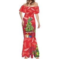 Kakapo New Zealand Christmas Mermaid Dress Meri Kirihimete Pohutukawa - Red Color LT14 - Polynesian Pride