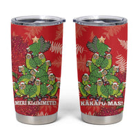 Kakapo New Zealand Christmas Tumbler Cup Meri Kirihimete Pohutukawa - Red Color
