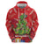 Kakapo New Zealand Christmas Zip Hoodie Meri Kirihimete Pohutukawa - Red Color