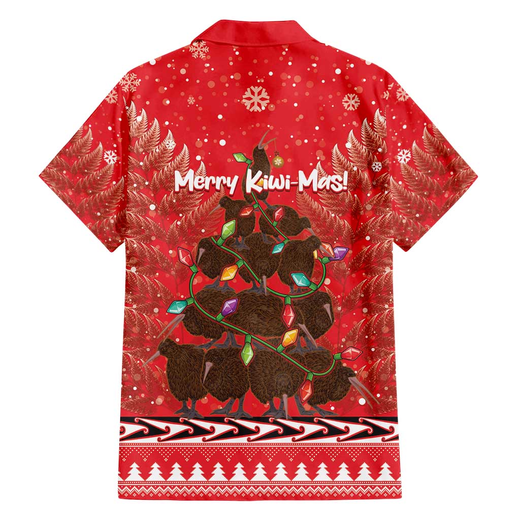 Kiwi New Zealand Christmas Family Matching Puletasi and Hawaiian Shirt Meri Kirihimete Silver Fern - Red Color LT14 - Polynesian Pride