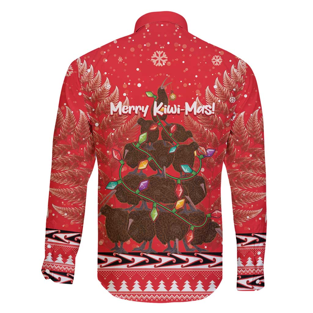 Kiwi New Zealand Christmas Family Matching Puletasi and Hawaiian Shirt Meri Kirihimete Silver Fern - Red Color LT14 - Polynesian Pride