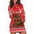 Kiwi New Zealand Christmas Hoodie Dress Meri Kirihimete Silver Fern - Red Color