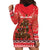 Kiwi New Zealand Christmas Hoodie Dress Meri Kirihimete Silver Fern - Red Color