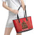 Kiwi New Zealand Christmas Leather Tote Bag Meri Kirihimete Silver Fern - Red Color