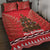 Kiwi New Zealand Christmas Quilt Bed Set Meri Kirihimete Silver Fern - Red Color