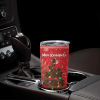 Kiwi New Zealand Christmas Tumbler Cup Meri Kirihimete Silver Fern - Red Color