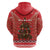 Kiwi New Zealand Christmas Zip Hoodie Meri Kirihimete Silver Fern - Red Color