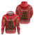 Kiwi New Zealand Christmas Zip Hoodie Meri Kirihimete Silver Fern - Red Color