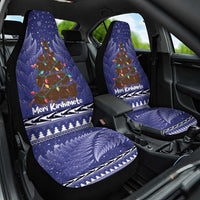 Kiwi New Zealand Christmas Car Seat Cover Meri Kirihimete Silver Fern - Blue Color LT14 One Size Blue - Polynesian Pride