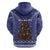 Kiwi New Zealand Christmas Zip Hoodie Meri Kirihimete Silver Fern - Blue Color