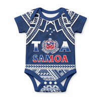 Custom Samoa Rugby Baby Onesie Toa Samoa Pacific Sporty LT14 Navy - Polynesian Pride