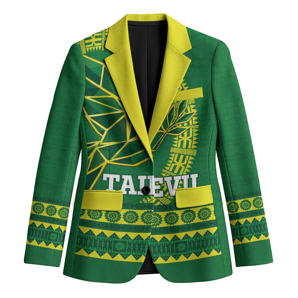 Fiji Tailevu Rugby Personalised Blazer Go Dove Nation Fijian Tapa LT14 Unisex Green - Polynesian Pride