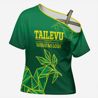 Fiji Tailevu Rugby Custom Cross Shoulder Shirt Warai Na Leqa LT14 Female Green - Polynesian Pride