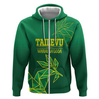 Fiji Tailevu Rugby Custom Hoodie Warai Na Leqa LT14 Zip Hoodie Green - Polynesian Pride