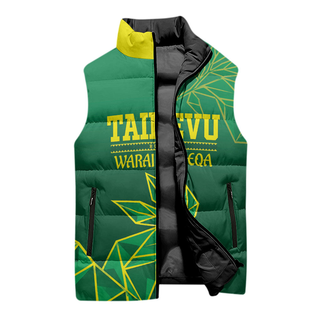 Fiji Tailevu Rugby Custom Sleeveless Puffer Jacket Warai Na Leqa LT14 - Polynesian Pride