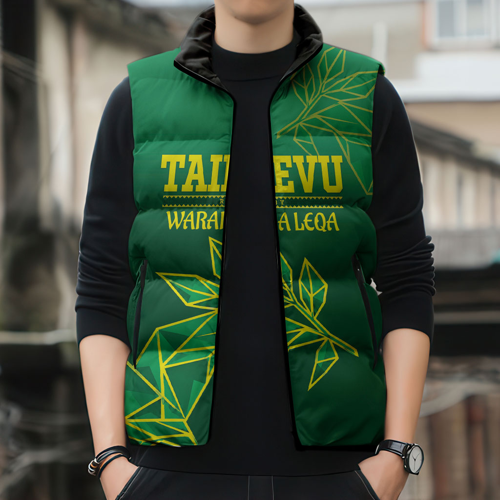 Fiji Tailevu Rugby Custom Sleeveless Puffer Jacket Warai Na Leqa LT14 - Polynesian Pride