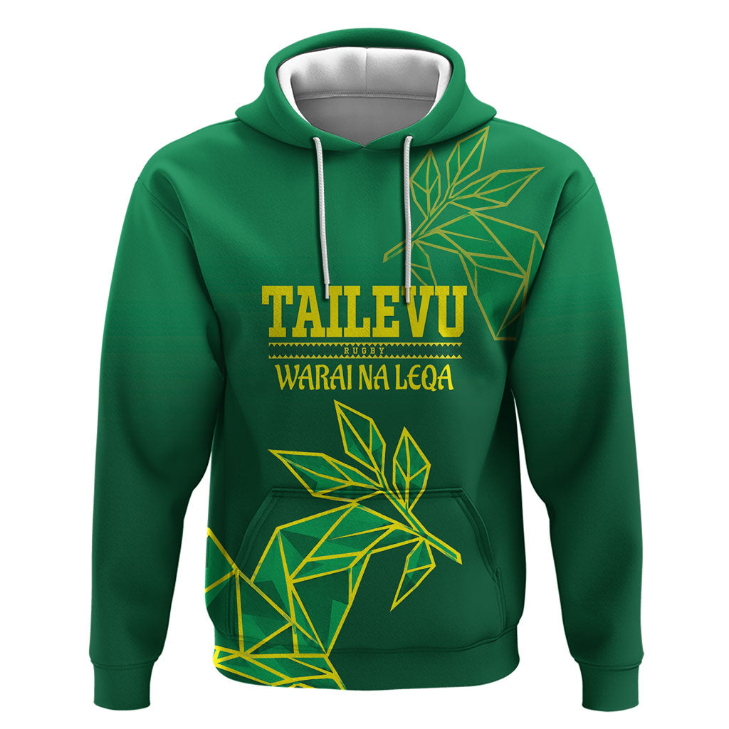 Fiji Tailevu Rugby Custom Zip Hoodie Warai Na Leqa LT14 Pullover Hoodie Green - Polynesian Pride