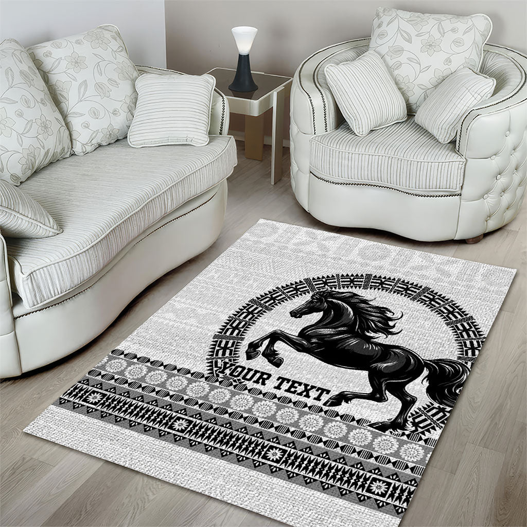 Fiji Nadroga Rugby Personalised Area Rug Go Stallions Fijian Tapa LT14 - Polynesian Pride