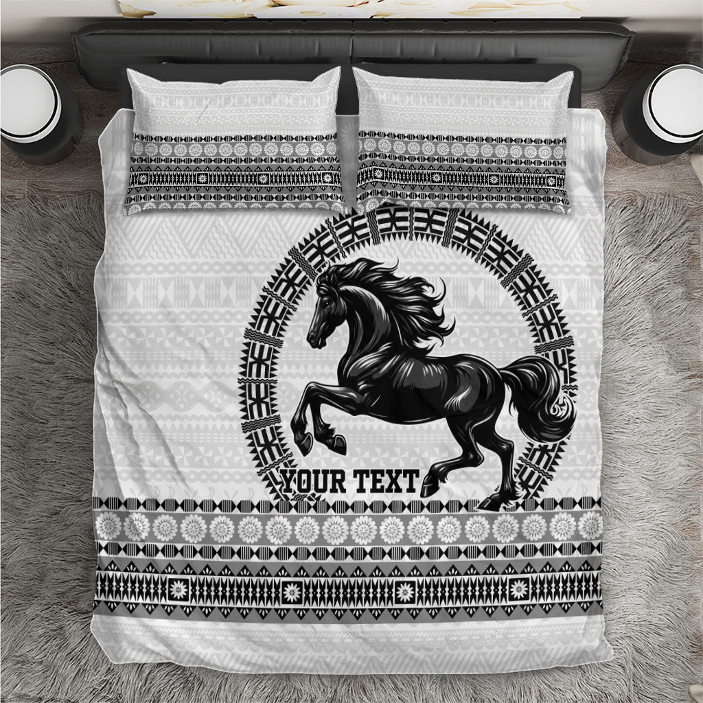 Fiji Nadroga Rugby Personalised Bedding Set Go Stallions Fijian Tapa LT14 White - Polynesian Pride
