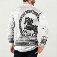 Fiji Nadroga Rugby Personalised Button Sweatshirt Go Stallions Fijian Tapa LT14 - Polynesian Pride