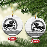 Fiji Nadroga Rugby Personalised Ceramic Ornament Go Stallions Fijian Tapa LT14 Circle White - Polynesian Pride