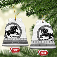 Fiji Nadroga Rugby Personalised Ceramic Ornament Go Stallions Fijian Tapa LT14 Bell Flake White - Polynesian Pride
