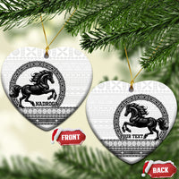 Fiji Nadroga Rugby Personalised Ceramic Ornament Go Stallions Fijian Tapa LT14 Heart White - Polynesian Pride