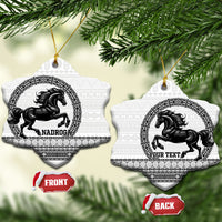 Fiji Nadroga Rugby Personalised Ceramic Ornament Go Stallions Fijian Tapa LT14 Snow Flake White - Polynesian Pride