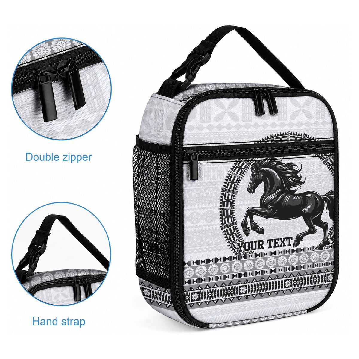 Fiji Nadroga Rugby Personalised Lunch Bag Go Stallions Fijian Tapa LT14 - Polynesian Pride