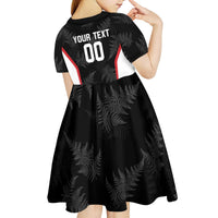 Custom New Zealand Silver Fern Softball Kid Short Sleeve Dress Go Aotearoa LT14 - Polynesian Pride