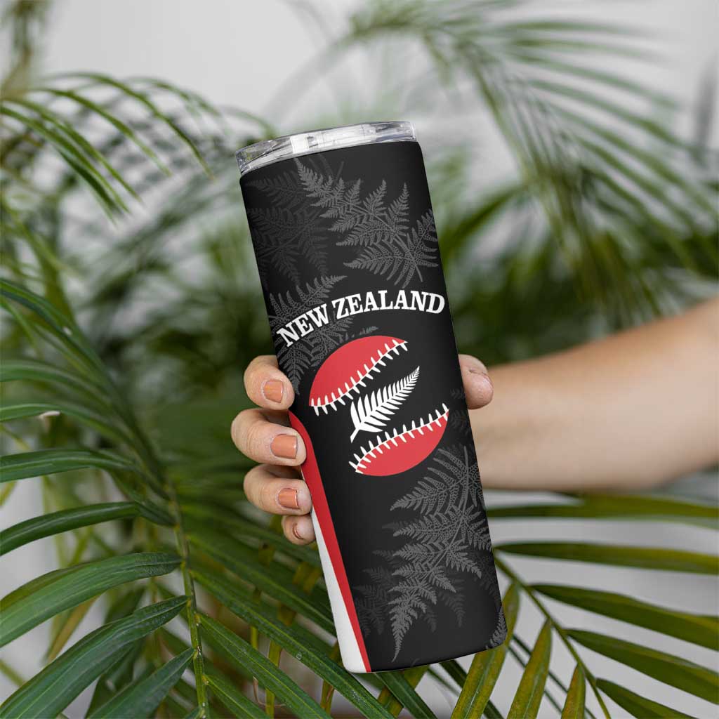 Personalised New Zealand Silver Fern Softball Skinny Tumbler Go Aotearoa LT14 - Polynesian Pride