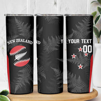 Personalised New Zealand Silver Fern Softball Skinny Tumbler Go Aotearoa LT14 - Polynesian Pride
